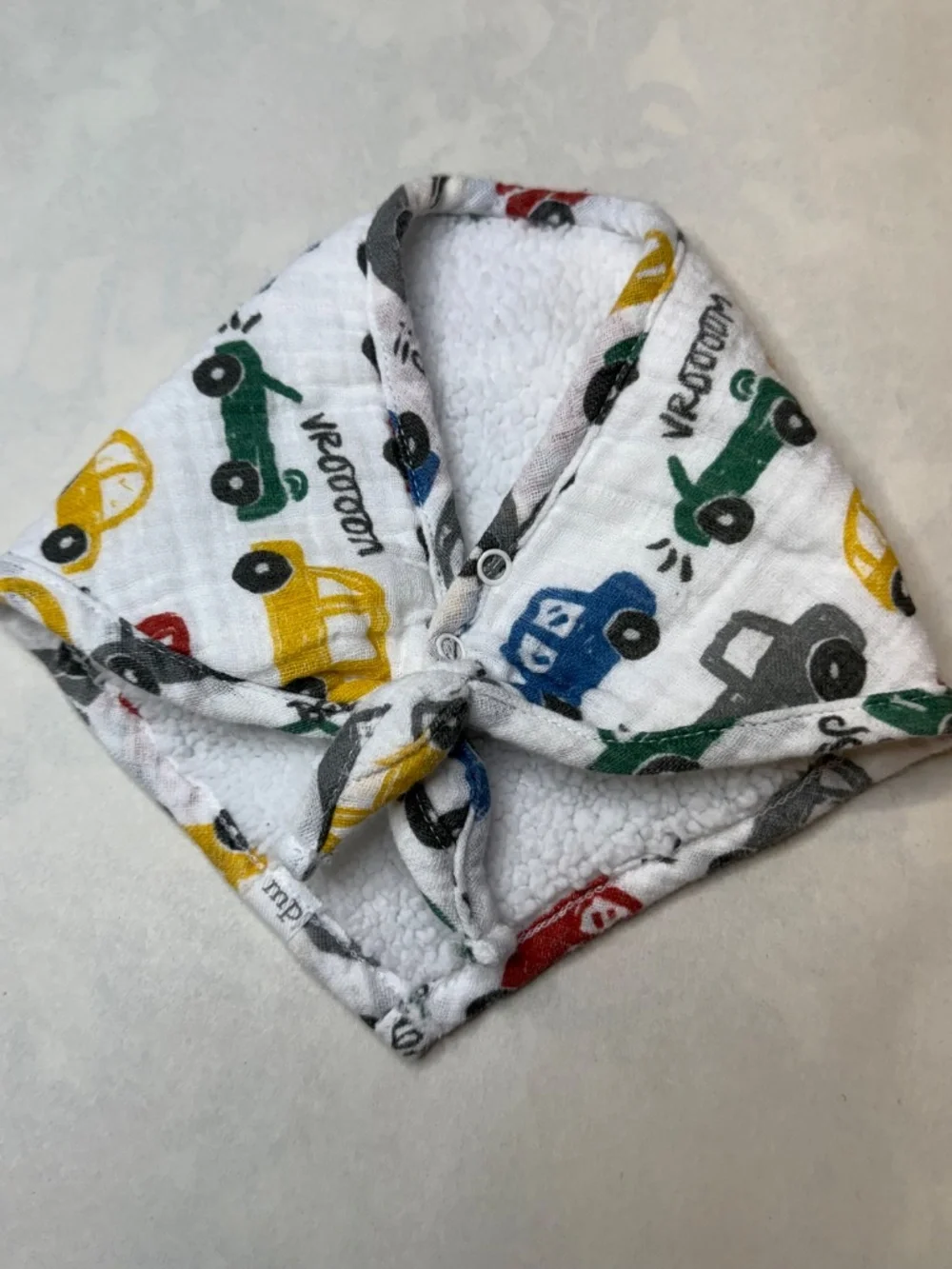 Mud Pie Baby's Quilted Bib Cars Trucks Print